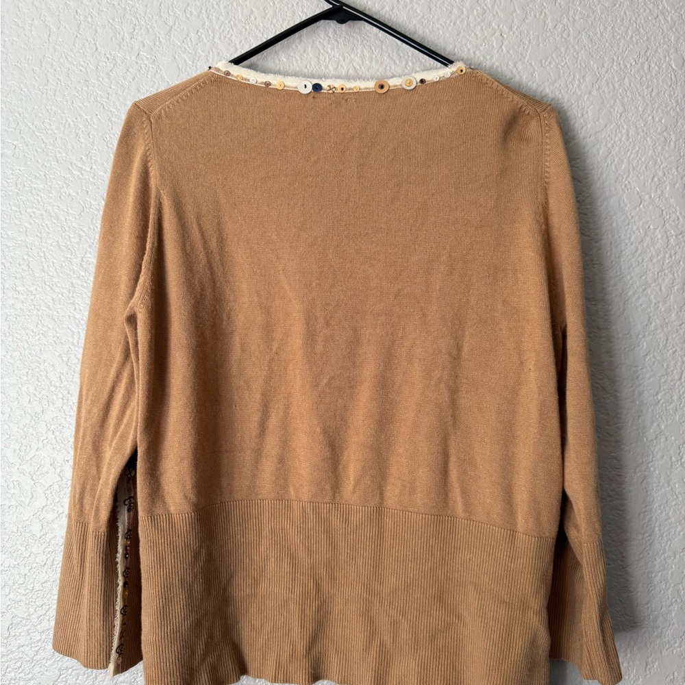 Anthropologie Moth Sweater Womens Embroidered Cardigan Size XL - Picture 2 of 8